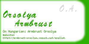 orsolya armbrust business card